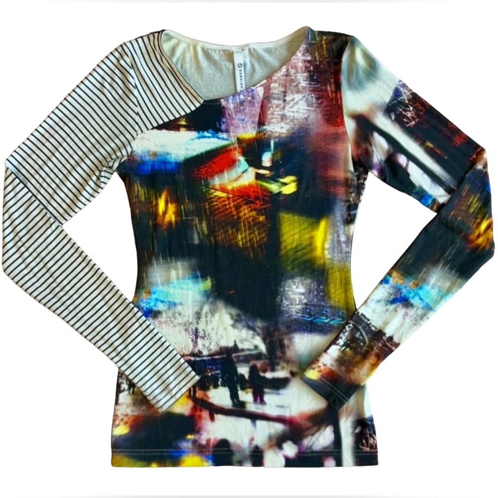 Abstract City Print Long Sleeve Tee - Multicolor